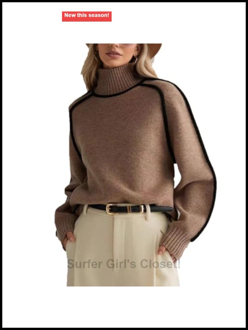 Turtleneck Sweater Chunky Long Sleeve Knitted Pullover Oversized
